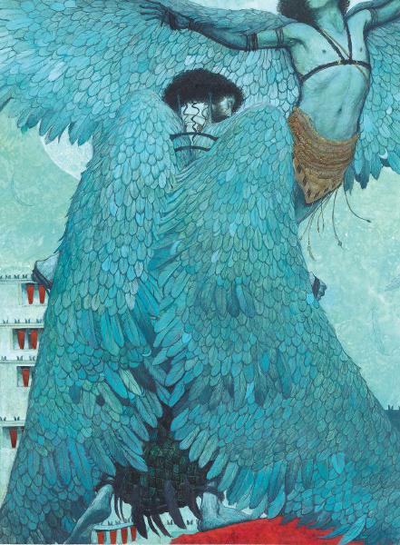 Svetlin Vassilev, Daedalus and Icarus, Greek Mythology, acrylics, 24 x 33 cm, 2006