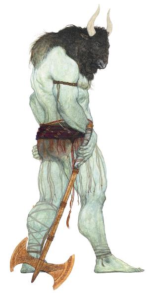 Svetlin Vassilev, Minotaur, Greek Mythology volume, acrylics, 24 x 33 cm, 2006